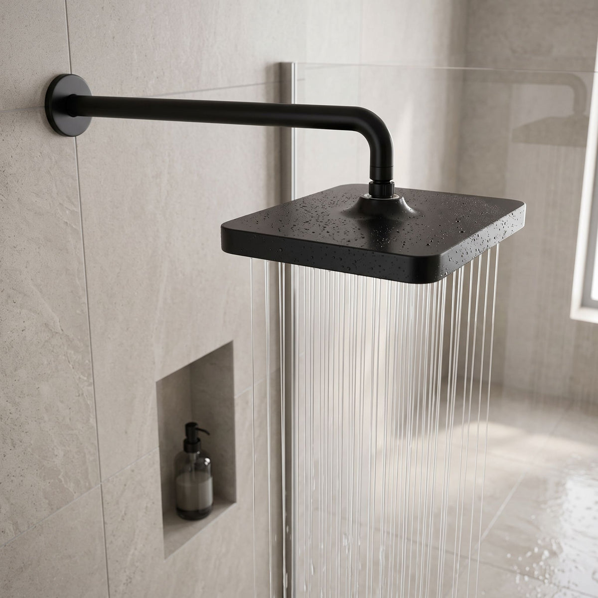 Rechteckige Regendusche REA JS-032 Black 8