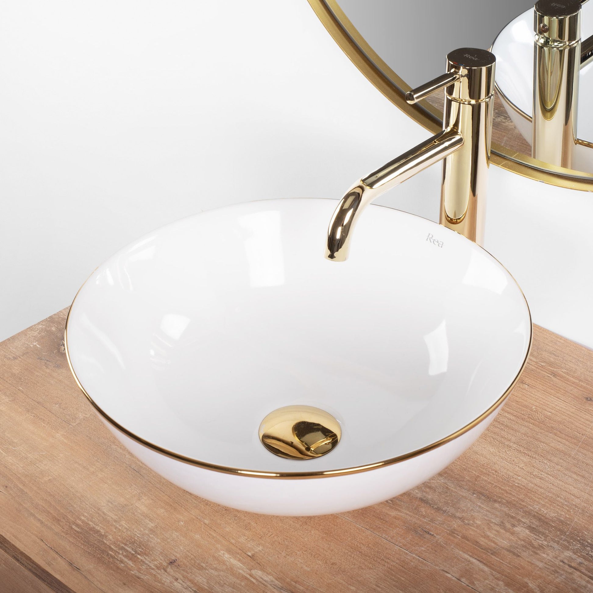 Aufsatzwaschbecken Stella white gold edge 3