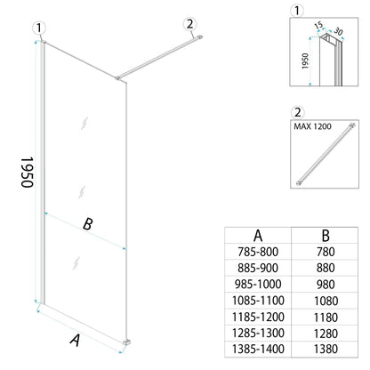Duschwand Rea Flexi Grey / Brush Gold 130  9