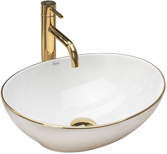 Aufsatzwaschbecken Rea Sofia Gold Edge 1