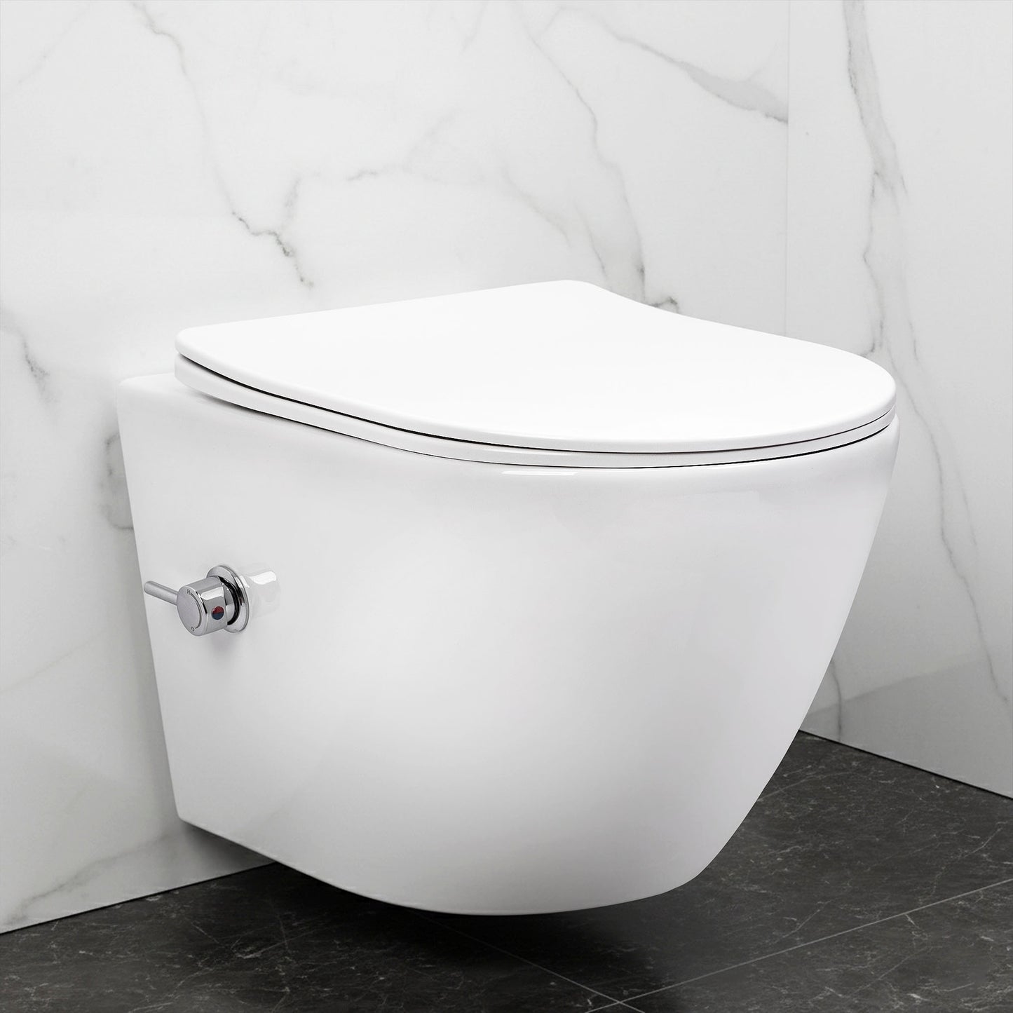 wandhängendes WC REA Carlo Lux Rimless mit Bidetfunktion  1