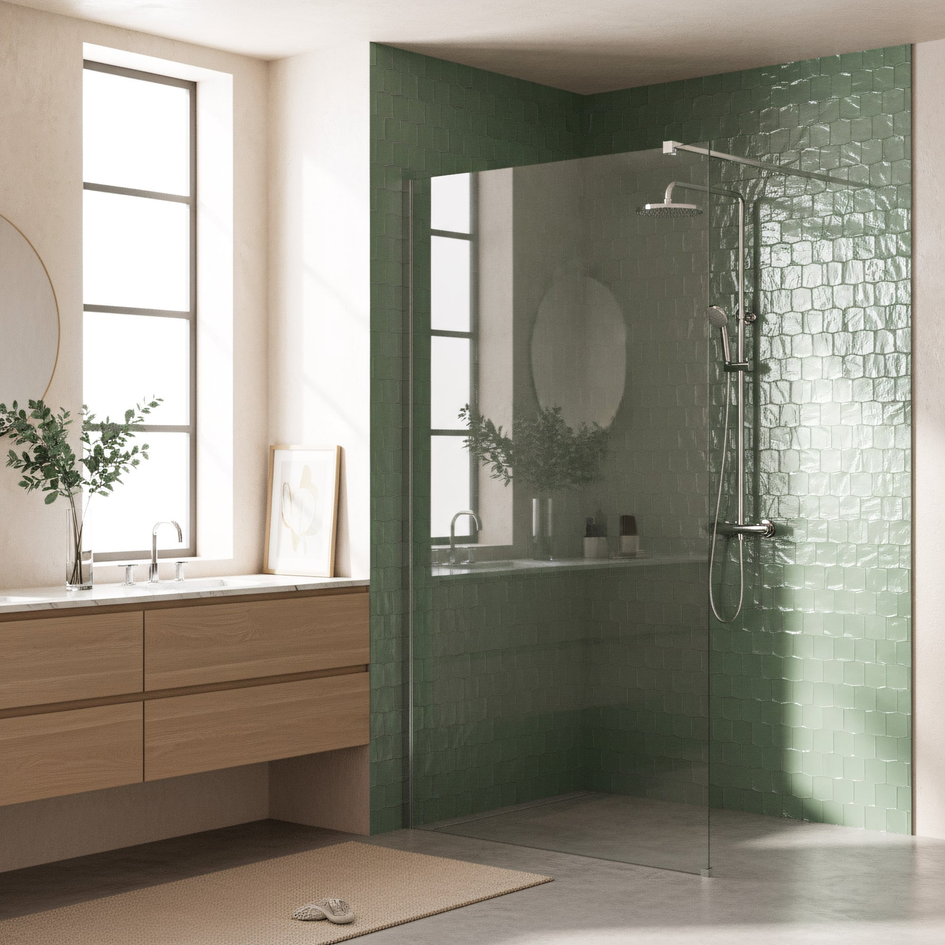 Duschwand Rea Flexi Transparent / Chrome 110  7