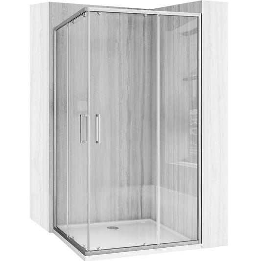 Duschkabine Rea City 80 x 100 Nickel Brush ohne Duschwanne 1