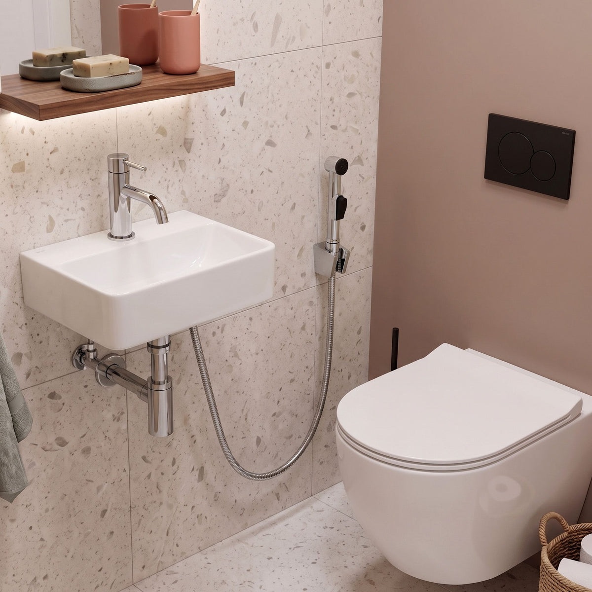 Waschtischarmatur Mit Bidetta Rea Lungo Chrome 2