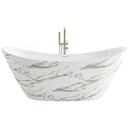 Freistehende Acrylbadewanne Ferrano Slim Nature 170  2