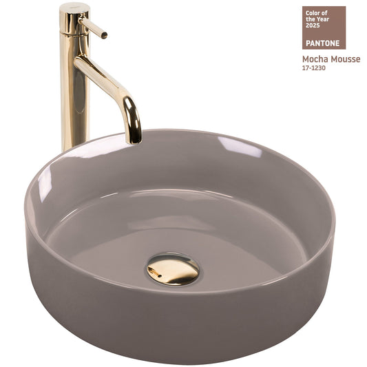 Aufsatzwaschbecken Rea Sami Beige Shiny  1