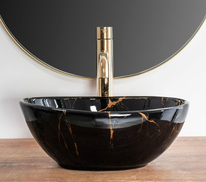 Aufsatzwaschbecken Rea Sofia Mini Black Marble Shiny  5