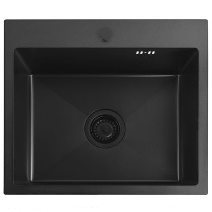 Stahlspüle Mit 3-teiligem Zubehörset REA Leo 50 Black 6