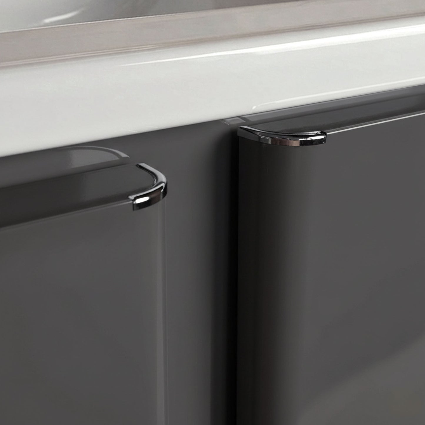 Badezimmermöbel-Set mit Waschbecken Tula 60cm Grey  3