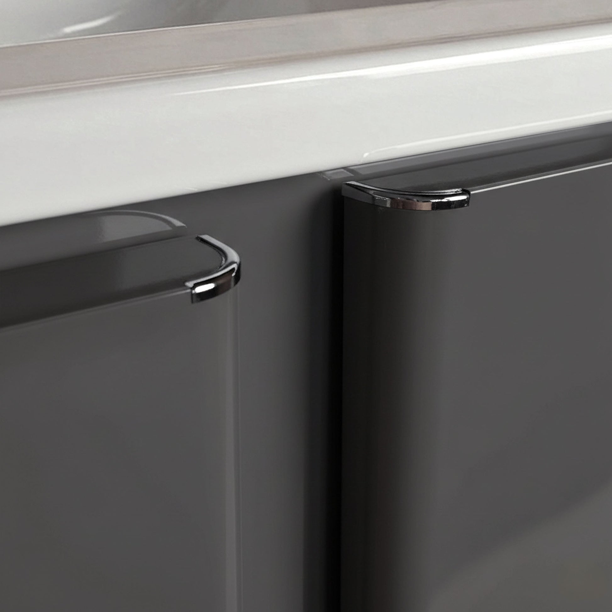 Badezimmermöbel-Set mit Waschbecken Tula 60cm Grey  3
