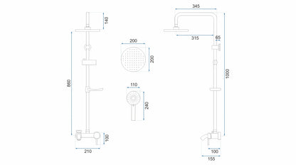 Duschset LUIS chrom  10