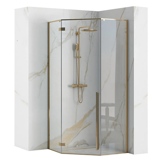 Duschkabine DIAMOND GOLD 90x90 ohne Duschwanne 1