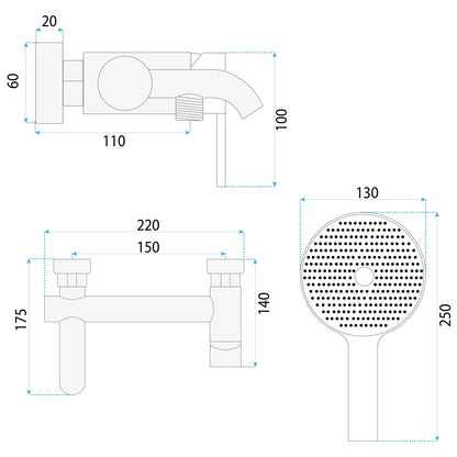 Wannenarmatur Rea Foster Gold Brush  10