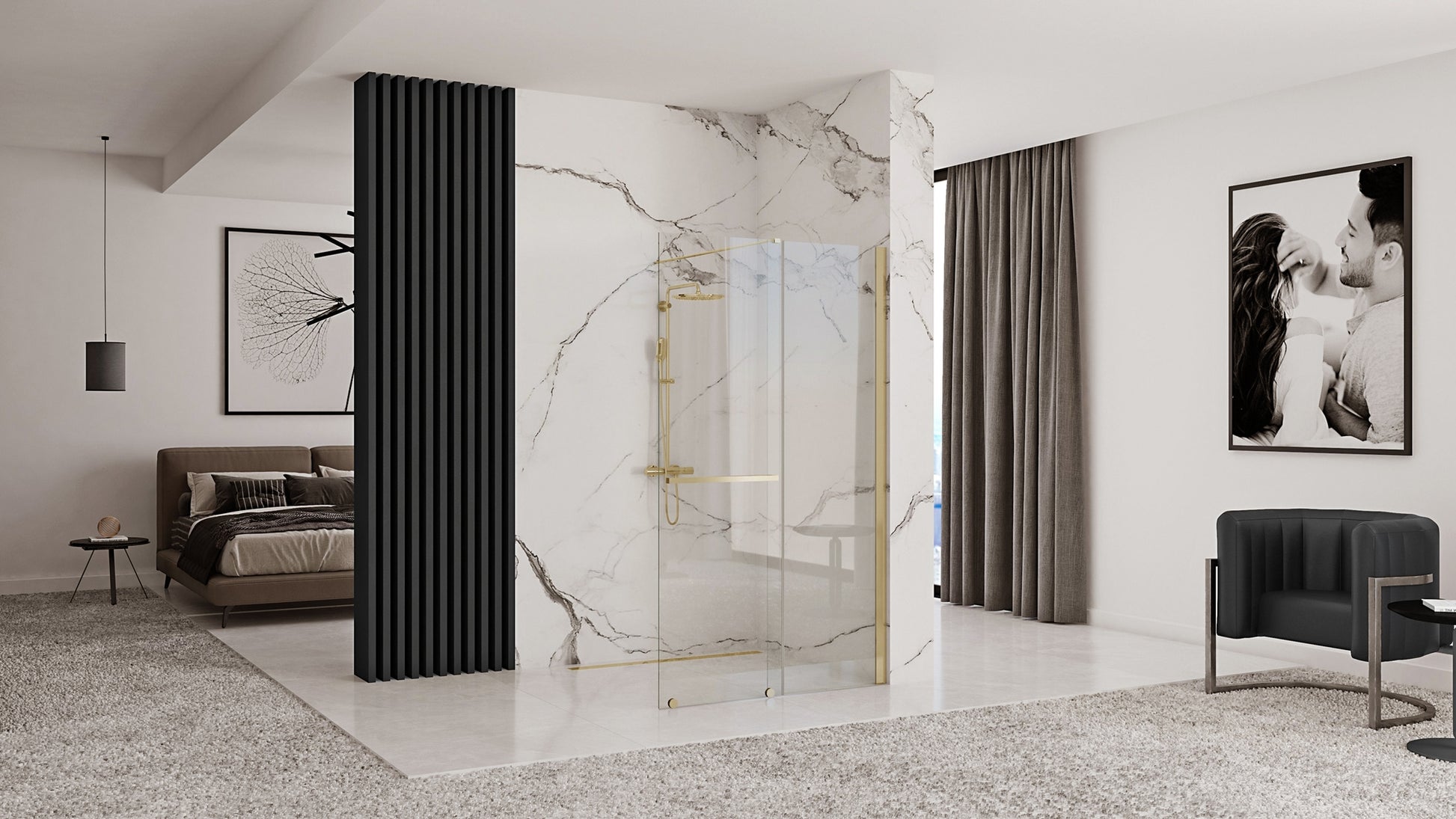 Duschwand Rea Cortis GOLD  120  4