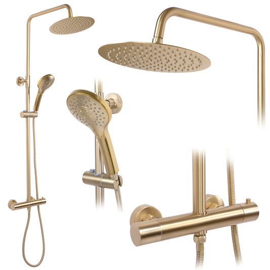 Duschgarnitur mit Thermostat REA VINCENT Gold Brush  1