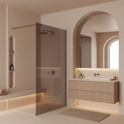 Duschwand Rea Flexi Brown / Titan 80  3