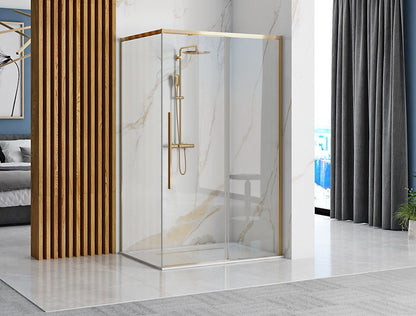 Duschkabine SOLAR GOLD 100x80 mit Duschwanne Savoy Schwarz 2
