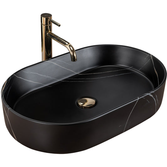 Aufsatzwaschbecken Rea Nadia Stone Black Matt 1