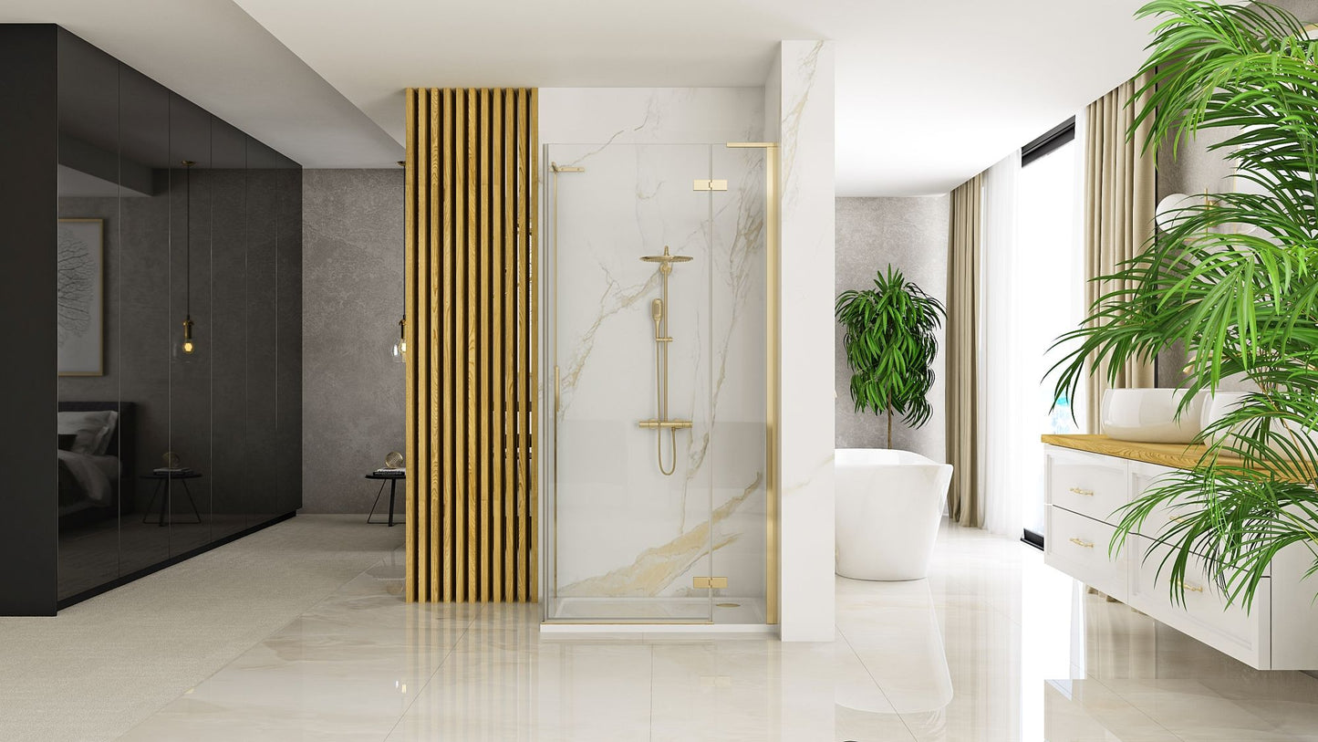 Duschkabine REA Hugo 100x80 Gold Brush  5