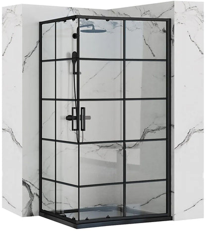 Duschkabine Rea Concept Black 80x100 ohne Duschwanne 1