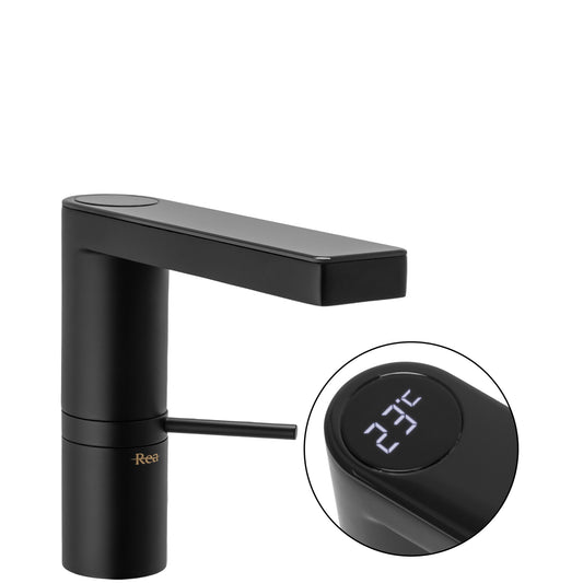 Waschbeckenarmatur Rea Amar LCD Black low  1