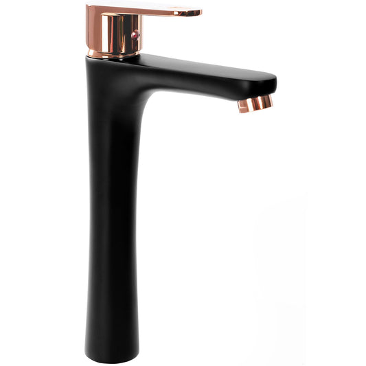 Waschbeckenarmatur  REA MILD Black Rose-Gold High  1