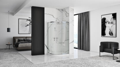 Duschkabine REA Look Chrome 80x80 Mit weißer Duschwanne Look 8