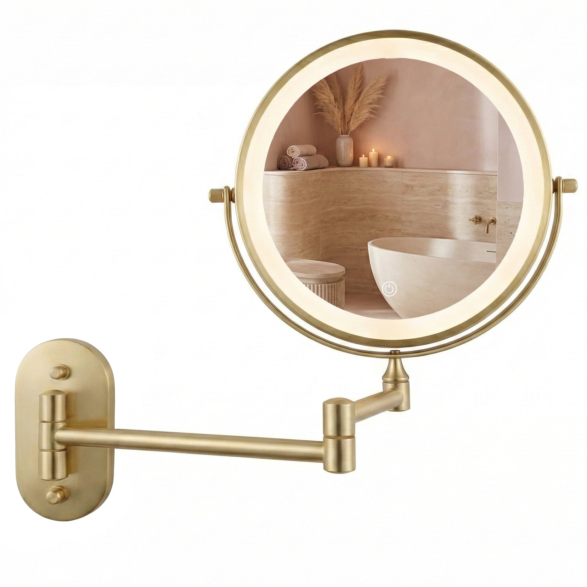 Spiegel LED Glow Brush Gold  1