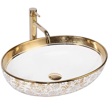 Aufsatzwaschbecken Rea Margot White/Gold  2