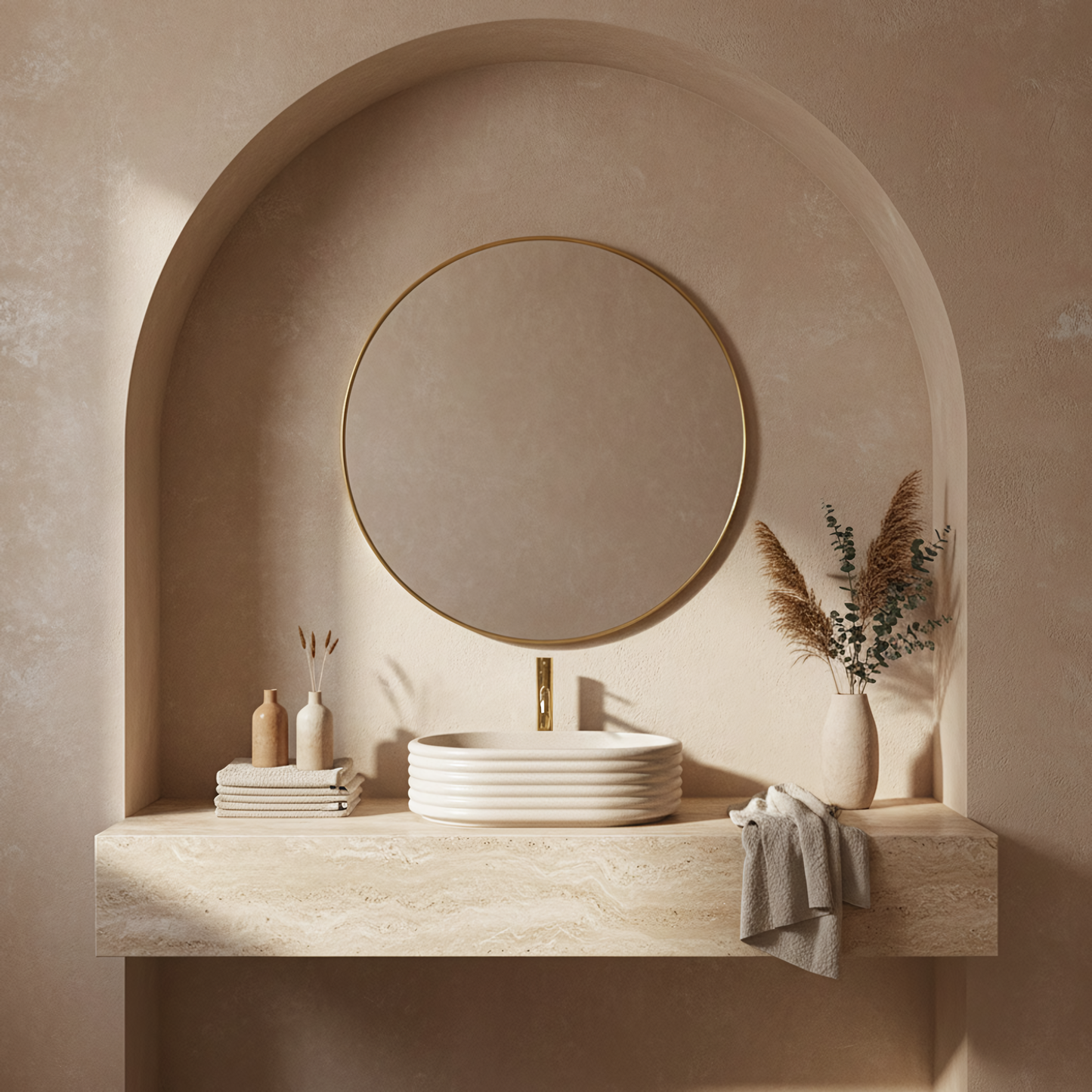 Aufsatzwaschbecken Rea Nicoletta Beige  6