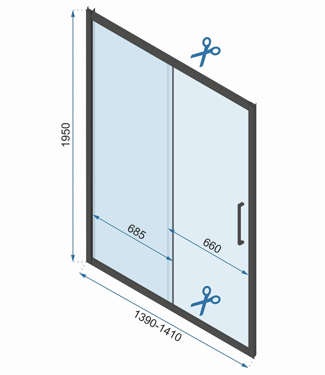 Duschkabine REA Rapid Slide Chrome Wandmontage 150 x 80 10