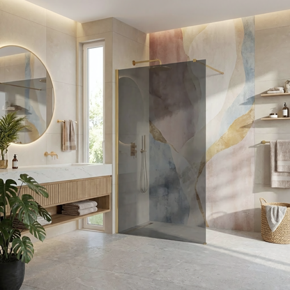 Duschwand Rea Flexi Grey / Brush Gold 130  2