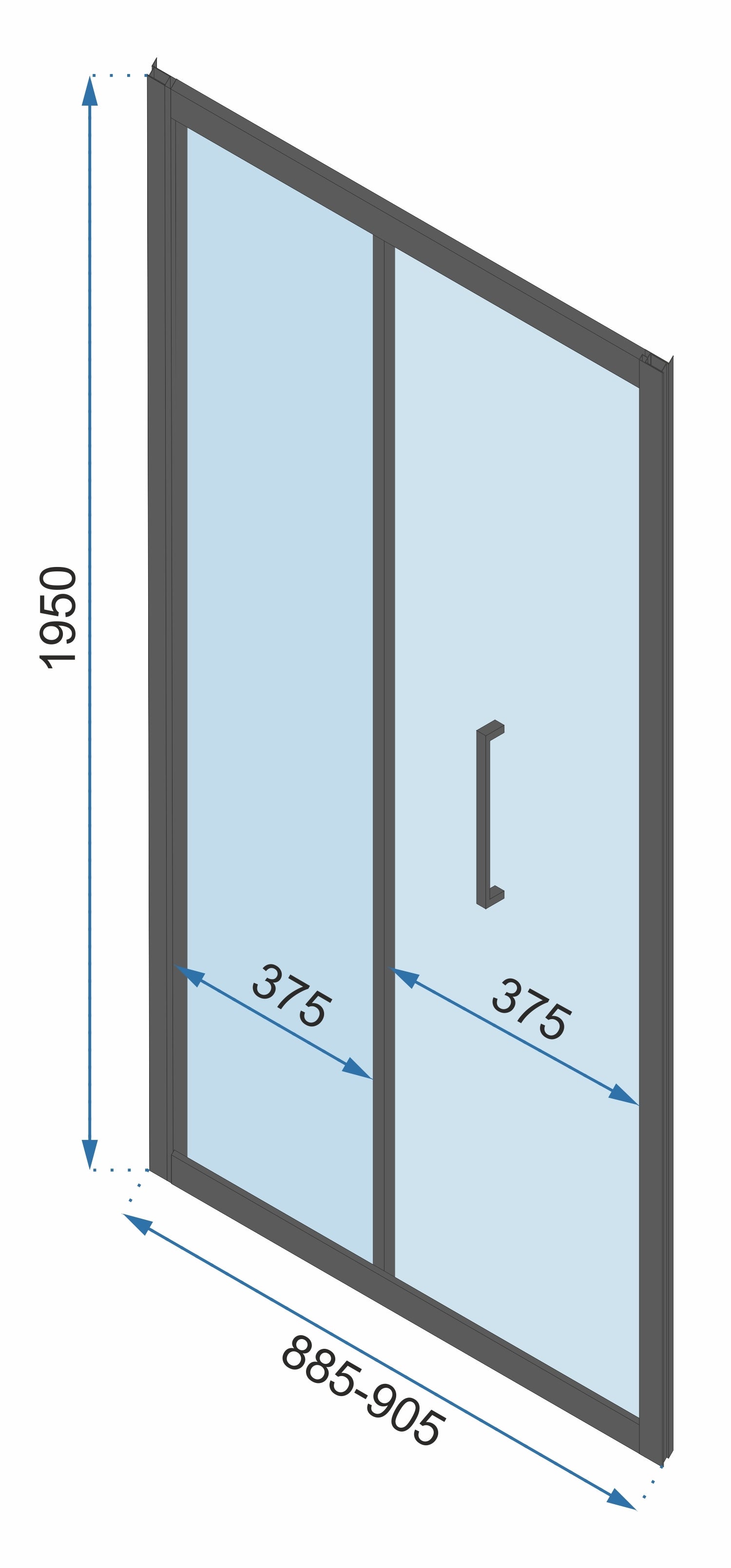 Duschkabine Rapid Fold Wandmontage 100 x 90 15