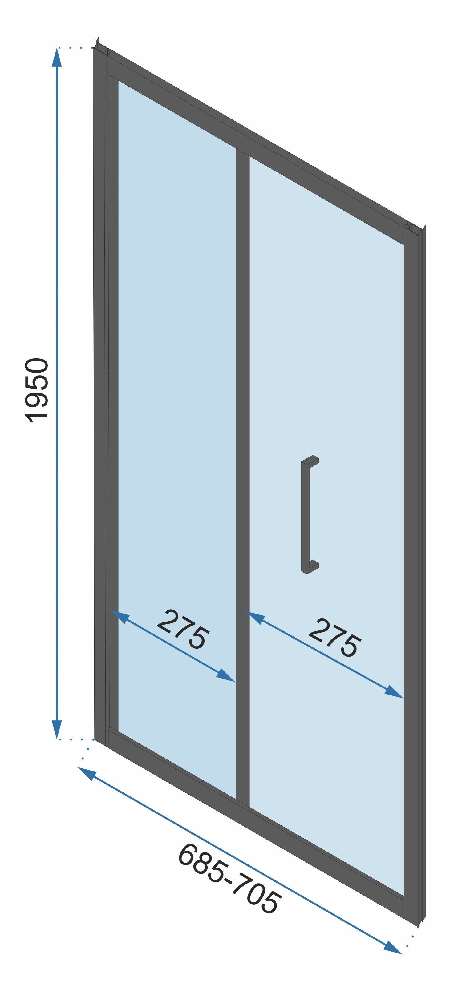 Duschkabine Rapid Fold Wandmontage 100 x 90 13